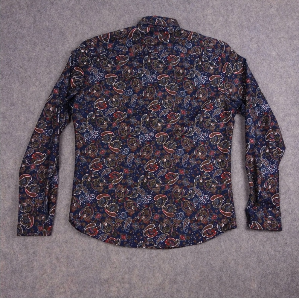 Consequence Men’s paisley button up shirt long sleeves cotton spandex size L - Picture 5 of 9